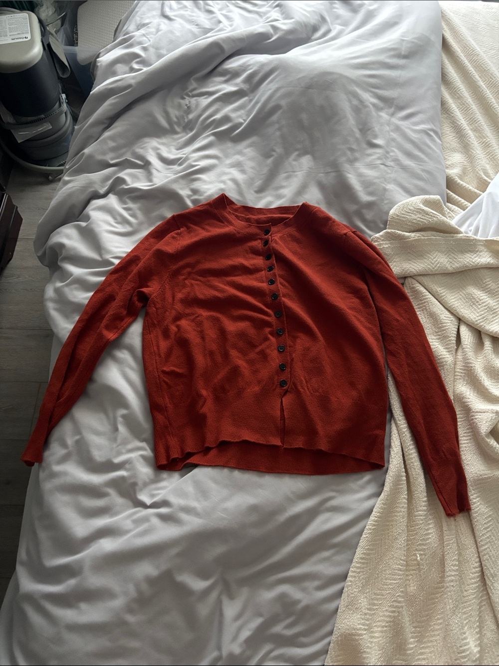 Rust Red Women's Button-Front Sweater Cardigan
